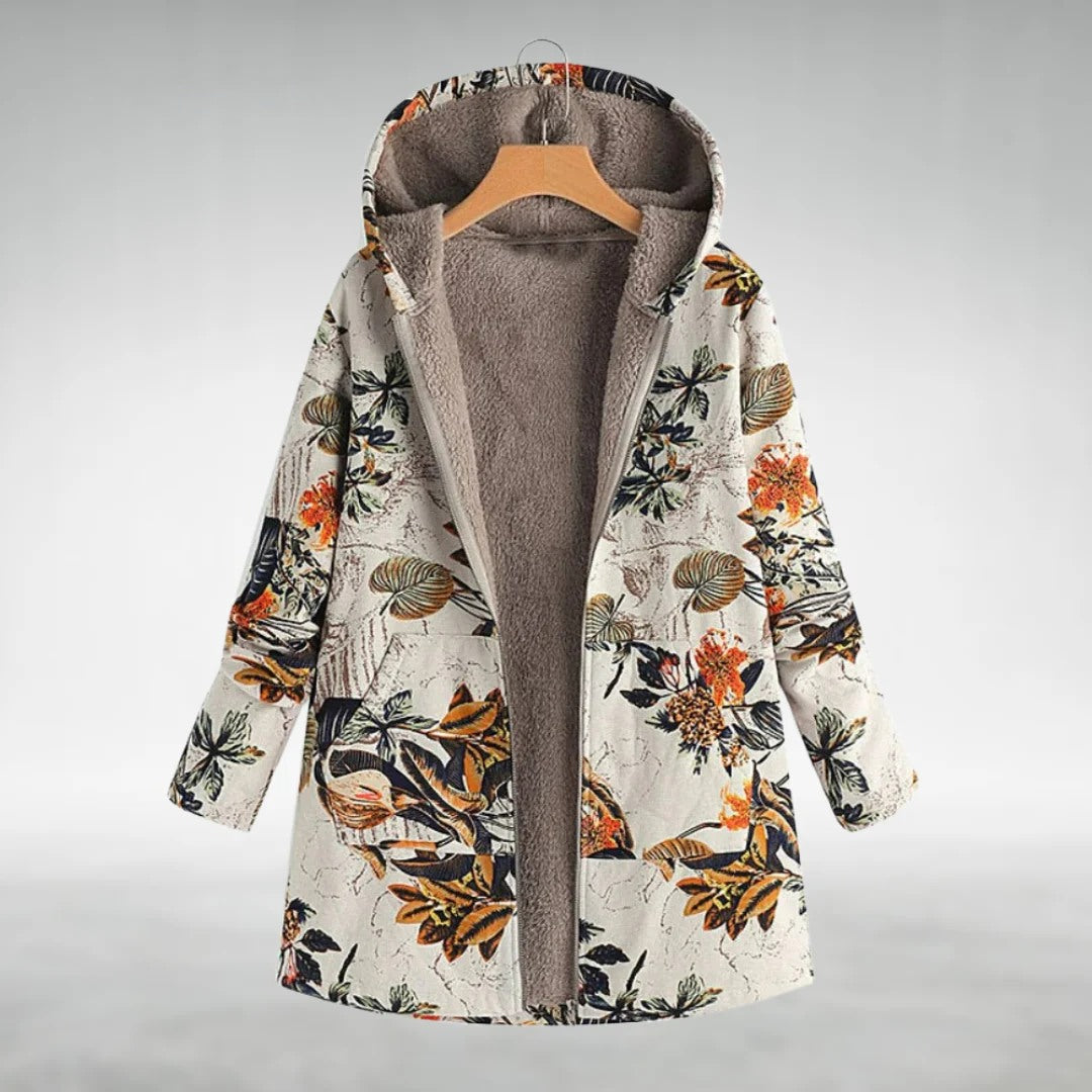 Fleural™ – Elegancka Polarowa Kurtka w Kwiatowy Wzór