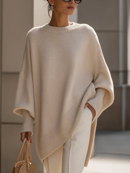 Evelyne – Elegancki sweter z asymetrycznym dołem