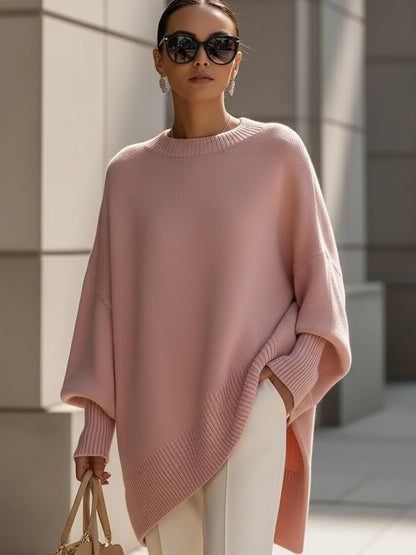 Evelyne – Elegancki sweter z asymetrycznym dołem