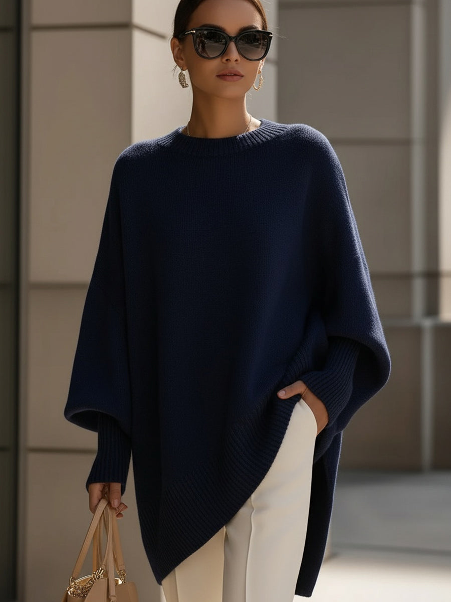 Evelyne – Elegancki sweter z asymetrycznym dołem