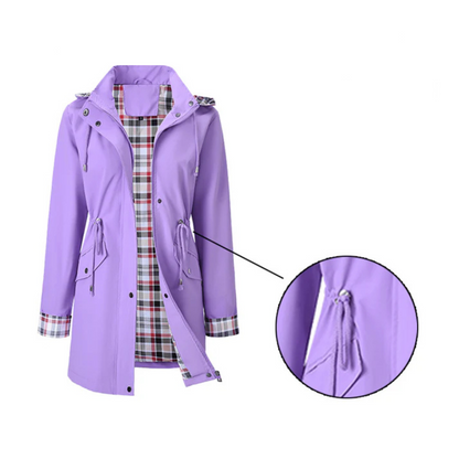 Fiora – Wodoodporna kurtka z kraciastą podszewką