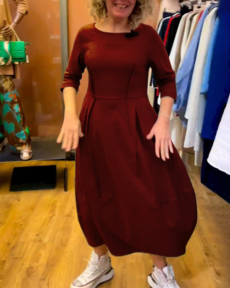 Coralia – Elegancka sukienka z okrągłym dekoltem