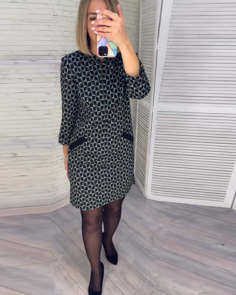 Romby I sukienka z długim rękawem