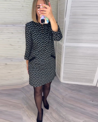Romby I sukienka z długim rękawem