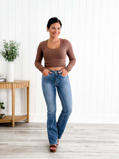 🍂Święty Graal Spodnie Bootcut z odkrytym brzuchem👖💥Oferta czasowa: 50% zniżki na zamówienia