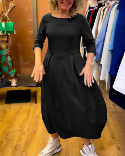Coralia – Elegancka sukienka z okrągłym dekoltem