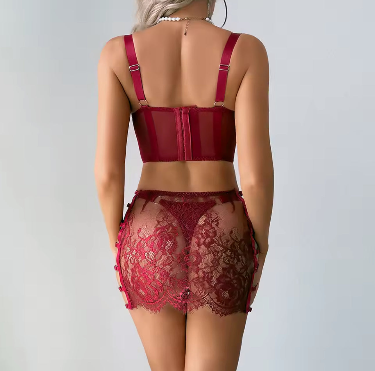 Tanith - Czerwony komplet bielizny Desire