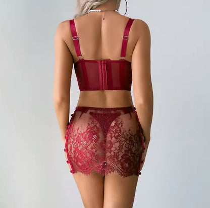 Tanith - Czerwony komplet bielizny Desire