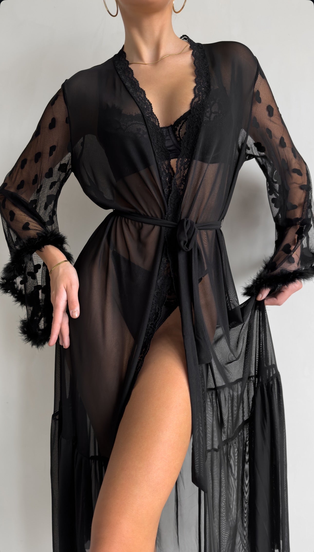 Aveline - Prześwitujące koronkowe kimono