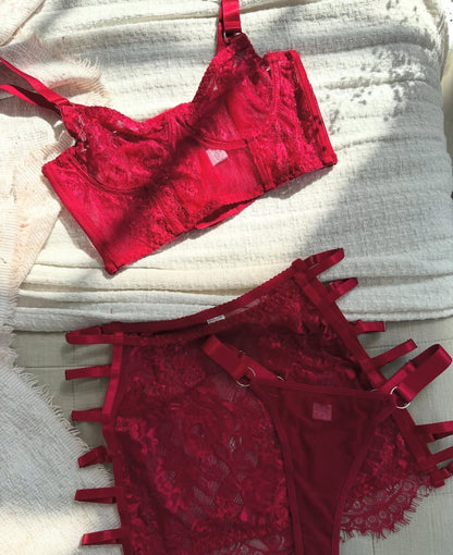 Tanith - Czerwony komplet bielizny Desire