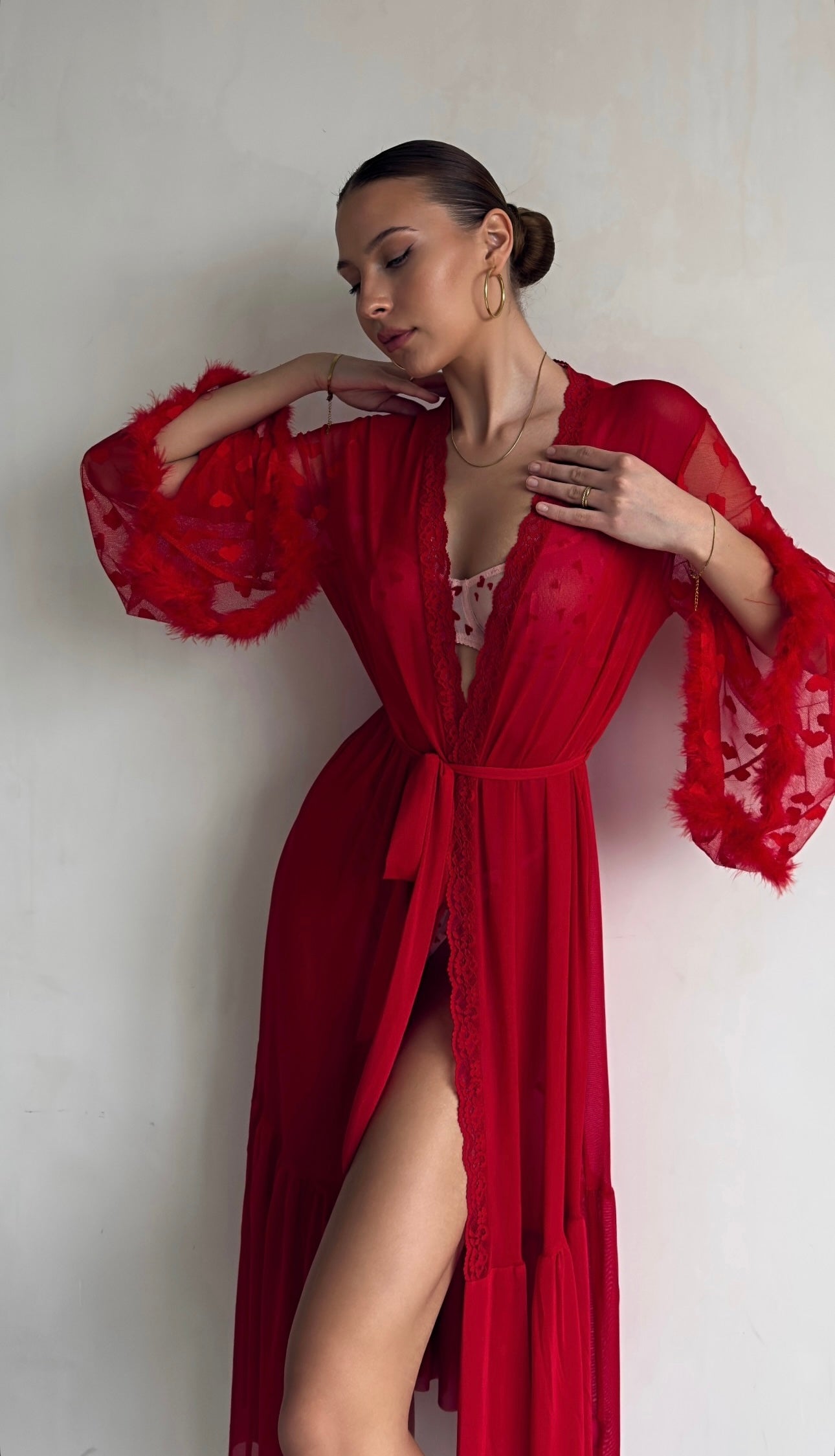 Aveline - Prześwitujące koronkowe kimono