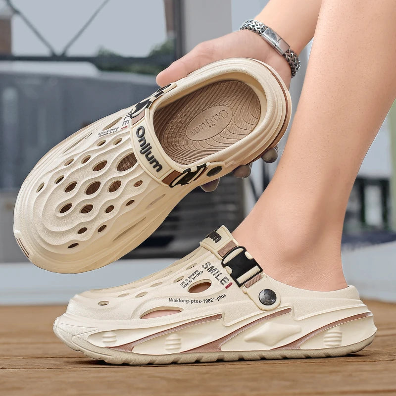Charly I Męskie sandały na zewnątrz, klapki, wygodne chodaki, miękkie klapki, nowe męskie buty casual, buty ogrodowe, męskie klapki plażowe