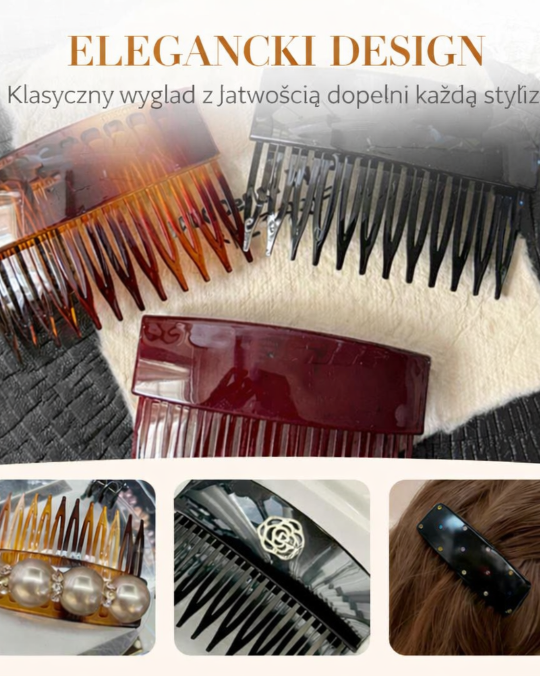 Carla I Stylowe boczne grzebienie do włosów dla kobiet, teraz w promocyjnej cenie przez ograniczony czas