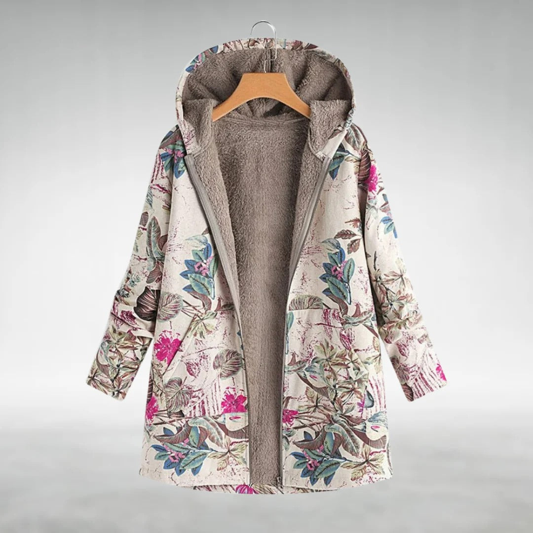 Fleural™ – Elegancka Polarowa Kurtka w Kwiatowy Wzór