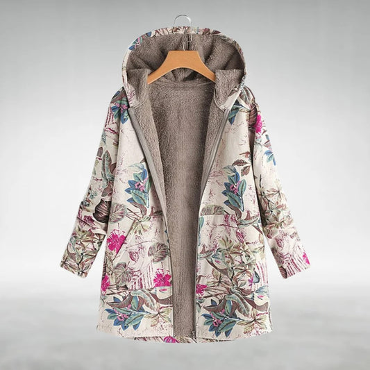Fleural™ – Elegancka Polarowa Kurtka w Kwiatowy Wzór