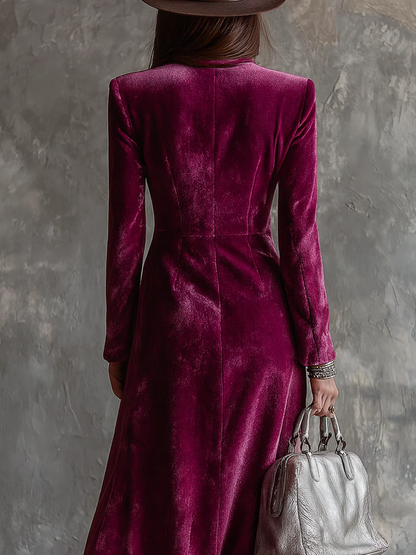 Jorina – Welurowa sukienka blazer maxi