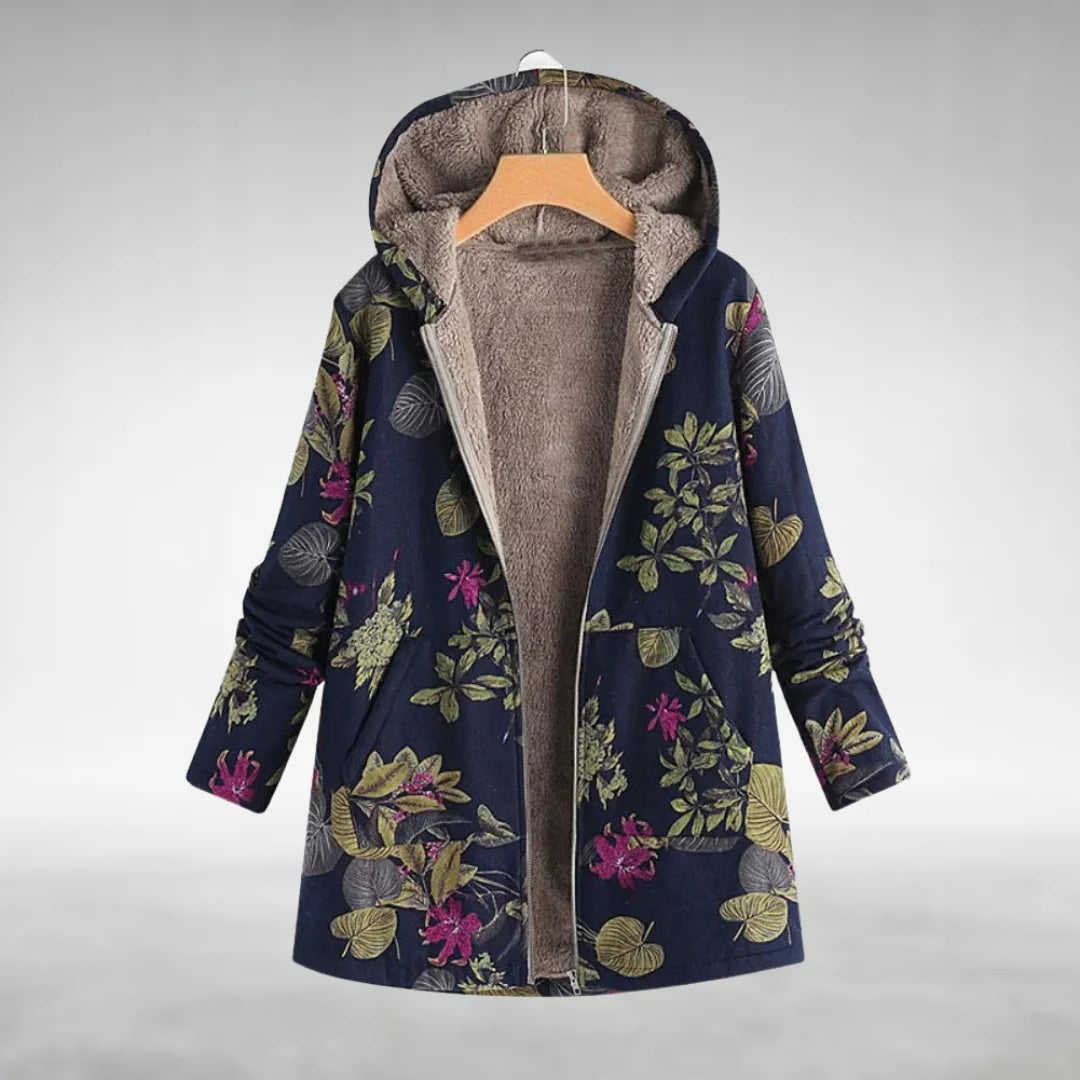 Fleural™ – Elegancka Polarowa Kurtka w Kwiatowy Wzór