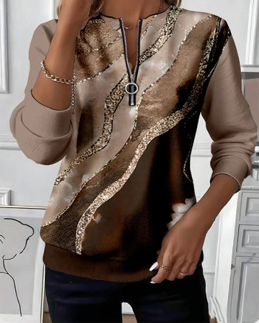 Zéphyrine - Vintage bluza z zamkiem