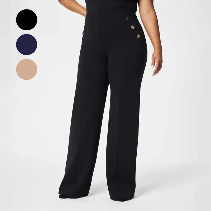 💥50% zniżki💖 Spodnie damskie plus size z wysokim stanem i szerokimi nogawkami