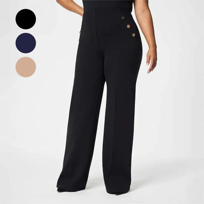 💥50% zniżki💖 Spodnie damskie plus size z wysokim stanem i szerokimi nogawkami