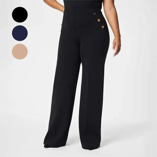 💥50% zniżki💖 Spodnie damskie plus size z wysokim stanem i szerokimi nogawkami