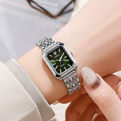 ✨🎅Oferty świąteczne – Tylko przez krótki czas!⏰Prosty i wszechstronny modny zegarek kwarcowy z kwadratową stalową bransoletą