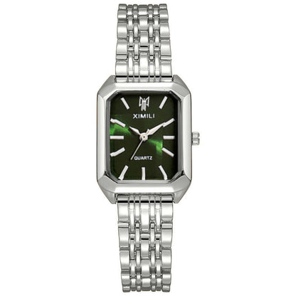 ✨🎅Oferty świąteczne – Tylko przez krótki czas!⏰Prosty i wszechstronny modny zegarek kwarcowy z kwadratową stalową bransoletą