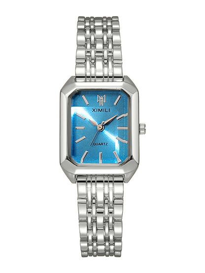 ✨🎅Oferty świąteczne – Tylko przez krótki czas!⏰Prosty i wszechstronny modny zegarek kwarcowy z kwadratową stalową bransoletą