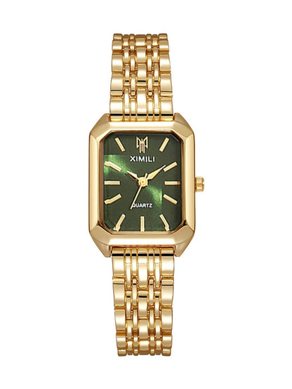 ✨🎅Oferty świąteczne – Tylko przez krótki czas!⏰Prosty i wszechstronny modny zegarek kwarcowy z kwadratową stalową bransoletą