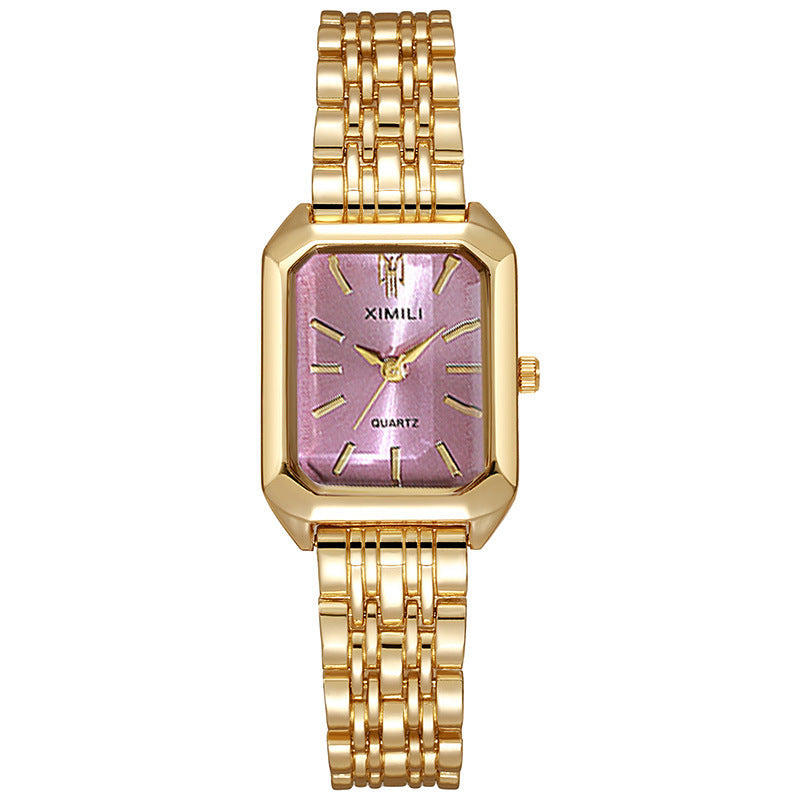 ✨🎅Oferty świąteczne – Tylko przez krótki czas!⏰Prosty i wszechstronny modny zegarek kwarcowy z kwadratową stalową bransoletą