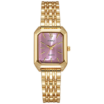 ✨🎅Oferty świąteczne – Tylko przez krótki czas!⏰Prosty i wszechstronny modny zegarek kwarcowy z kwadratową stalową bransoletą