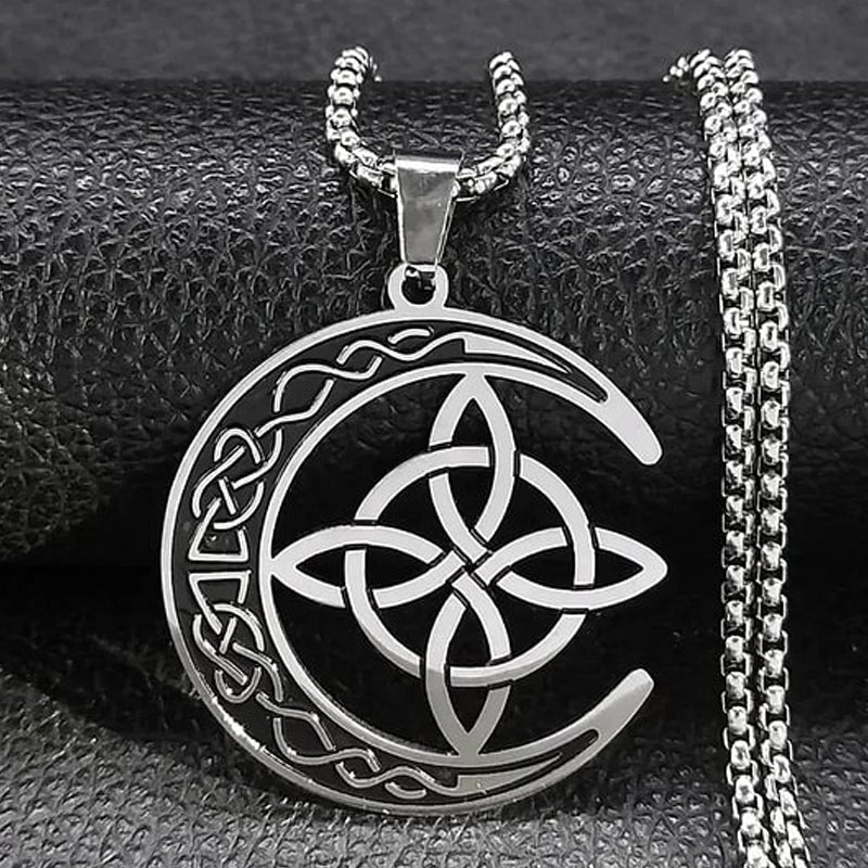 🔥Czarny Piątek - Mega Oferta – 50% zniżki!🔥 Naszyjnik z zawieszką w kształcie celtyckiego księżyca