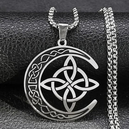 🔥Czarny Piątek - Mega Oferta – 50% zniżki!🔥 Naszyjnik z zawieszką w kształcie celtyckiego księżyca