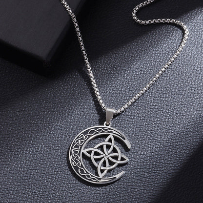 🔥Czarny Piątek - Mega Oferta – 50% zniżki!🔥 Naszyjnik z zawieszką w kształcie celtyckiego księżyca