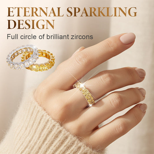 💎  50% zniżki 💍Modny pierścionek pamięciowy z błyszczącymi kamieniami cyrkoniowymi