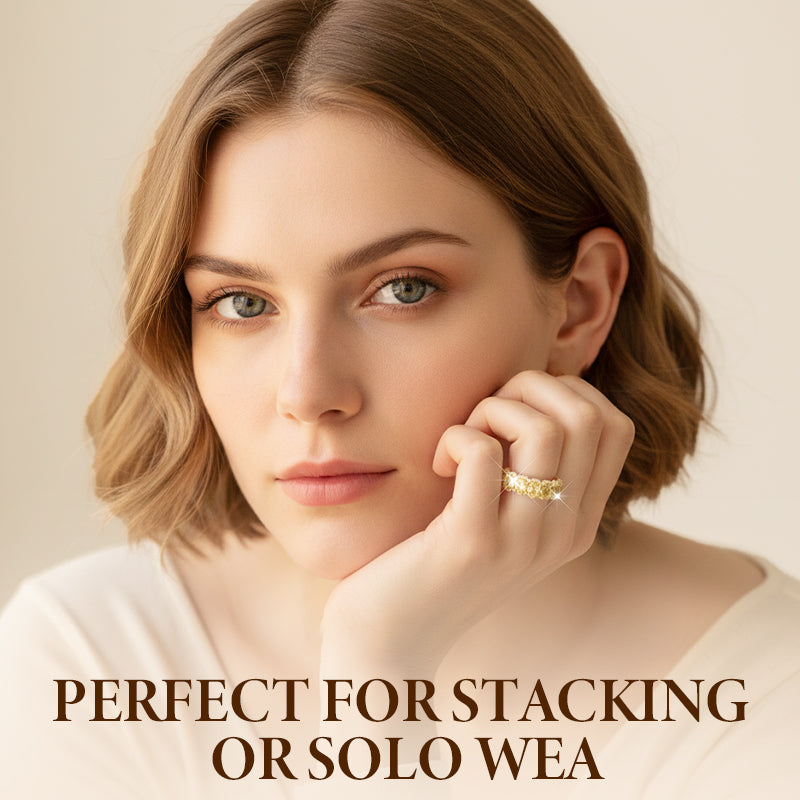 💎  50% zniżki 💍Modny pierścionek pamięciowy z błyszczącymi kamieniami cyrkoniowymi