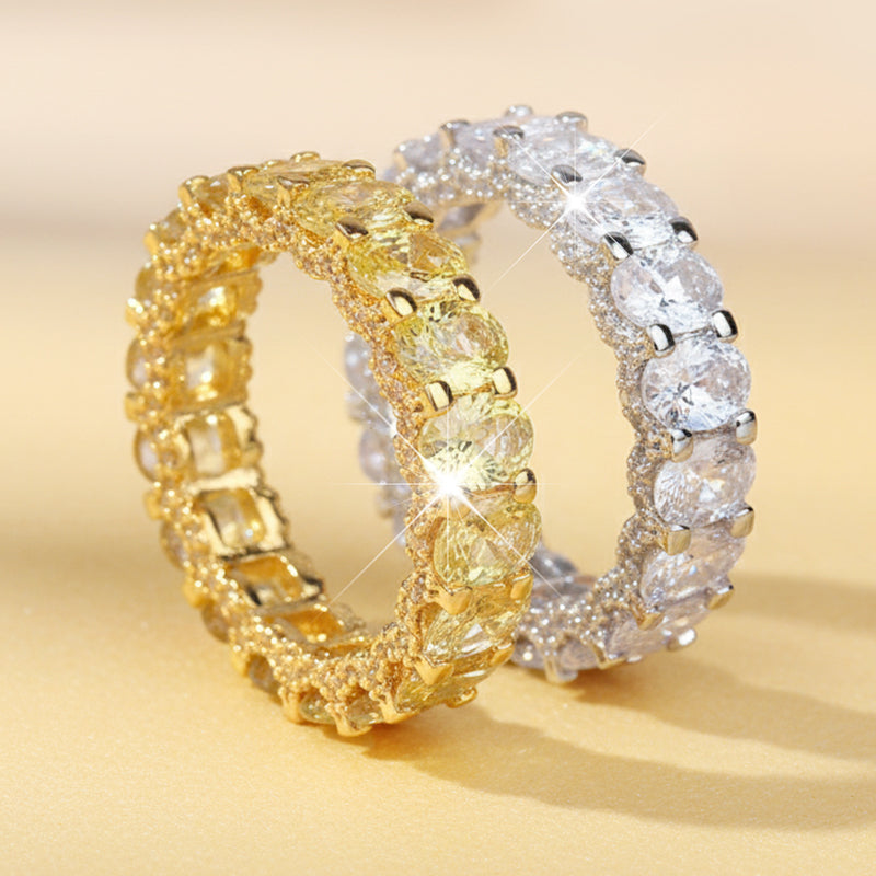💎  50% zniżki 💍Modny pierścionek pamięciowy z błyszczącymi kamieniami cyrkoniowymi