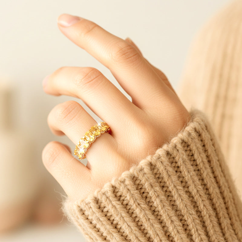 💎  50% zniżki 💍Modny pierścionek pamięciowy z błyszczącymi kamieniami cyrkoniowymi