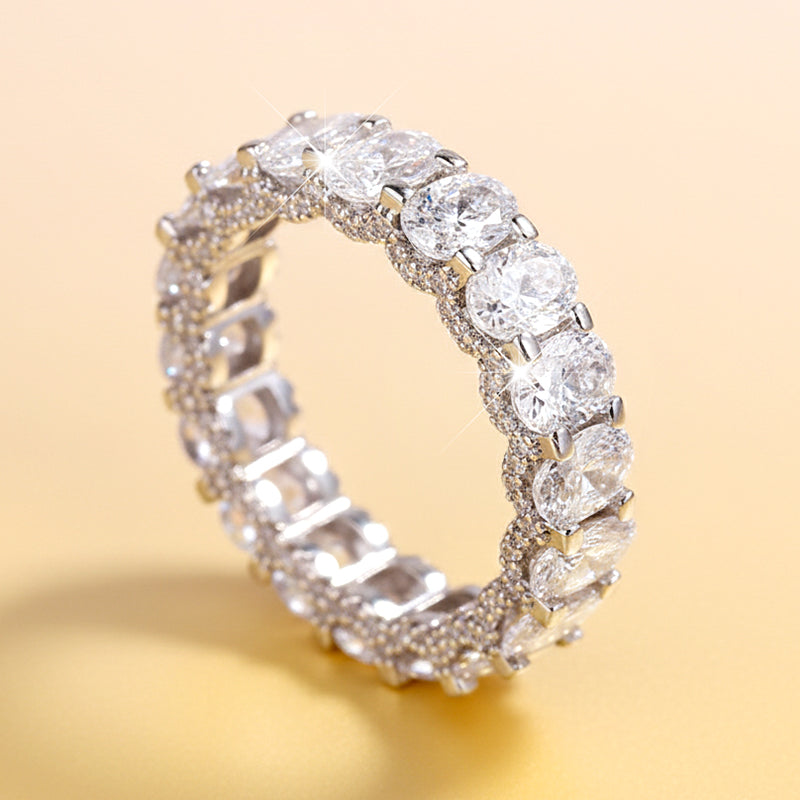 💎  50% zniżki 💍Modny pierścionek pamięciowy z błyszczącymi kamieniami cyrkoniowymi