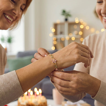 Szczęśliwego Nowego Roku! 50% zniżki na wszystko 🎊⏰ Bransoletka damska z kryształami w kształcie kwiatów wiśni🌸