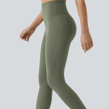 Damskie Legginsy z Wysokim Stanem – Długie Spodnie Sportowe z Kieszenią, Szybkoschnące i Elastyczne do Fitnessu i Aktywności na Świeżym Powietrzu 🏃‍♀️💪