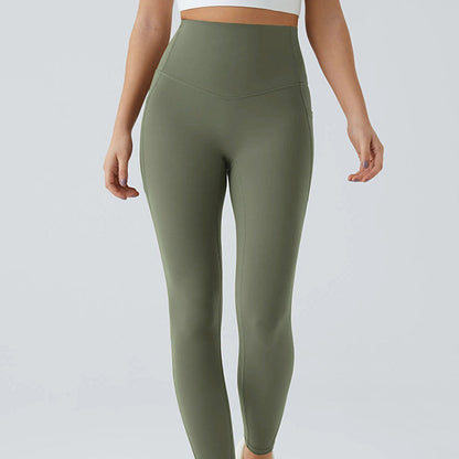 Damskie Legginsy z Wysokim Stanem – Długie Spodnie Sportowe z Kieszenią, Szybkoschnące i Elastyczne do Fitnessu i Aktywności na Świeżym Powietrzu 🏃‍♀️💪