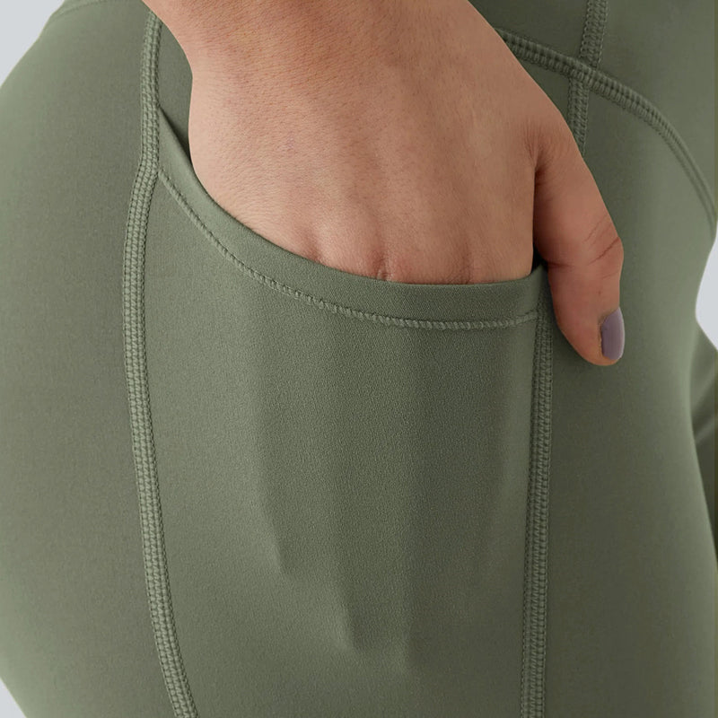Damskie Legginsy z Wysokim Stanem – Długie Spodnie Sportowe z Kieszenią, Szybkoschnące i Elastyczne do Fitnessu i Aktywności na Świeżym Powietrzu 🏃‍♀️💪
