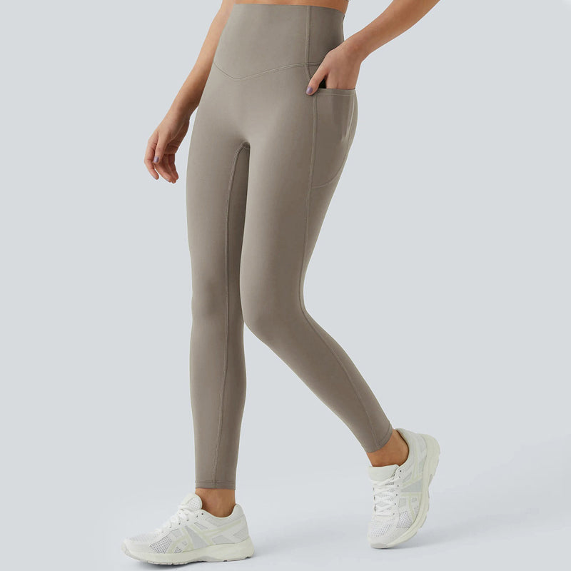 Damskie Legginsy z Wysokim Stanem – Długie Spodnie Sportowe z Kieszenią, Szybkoschnące i Elastyczne do Fitnessu i Aktywności na Świeżym Powietrzu 🏃‍♀️💪