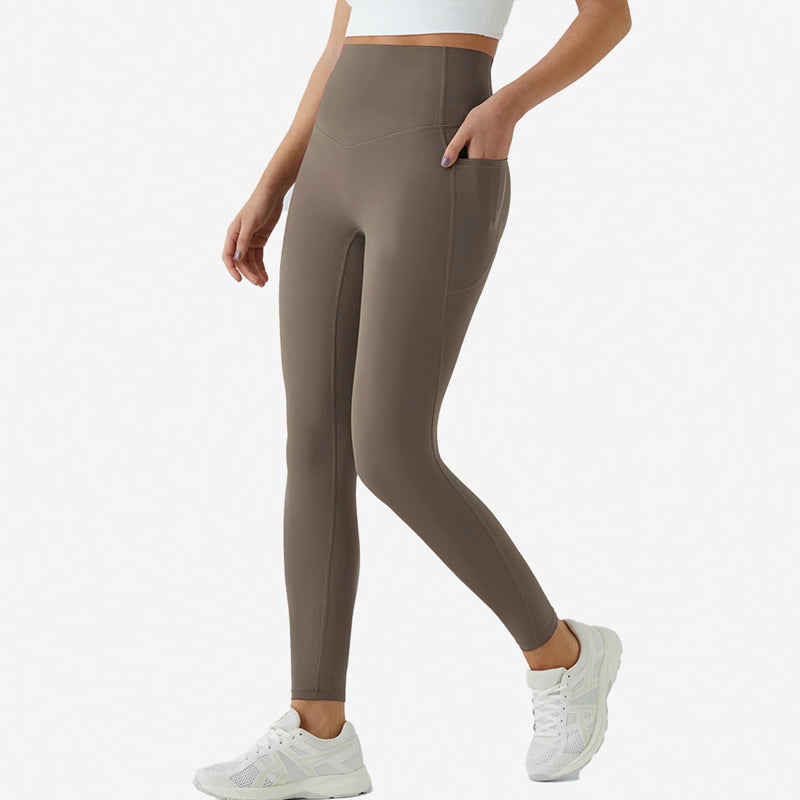Damskie Legginsy z Wysokim Stanem – Długie Spodnie Sportowe z Kieszenią, Szybkoschnące i Elastyczne do Fitnessu i Aktywności na Świeżym Powietrzu 🏃‍♀️💪